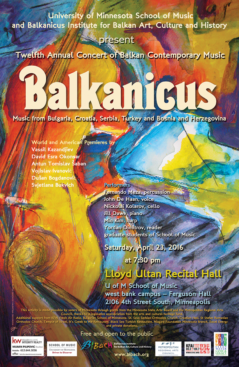 TWELFTH ANNUAL CONCERT OF BALKAN CONTEMPORARY MUSIC: BALKANICUS